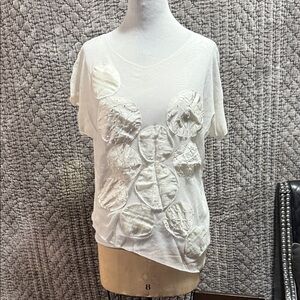 Chic White Textured Women Top